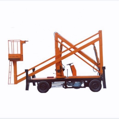 Self-propelled crank arm hydraulic aerial work lifting platform